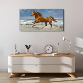 Tablou canvas plajă coasta cal mare valuri