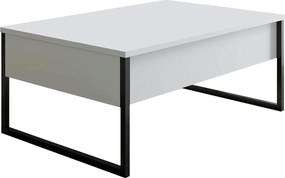 Masuta cafea Luxe, alb/negru, PAL/metal, 90x60x40 cm