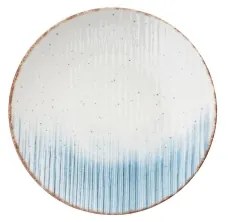 Set de veselă 24 de piese din porțelan, alb/albastru