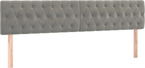 vidaXL Tăblii de pat, gri deschis, 200x7x78/88 cm, catifea