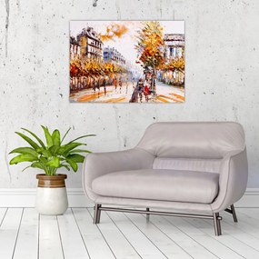 Tablou pe sticlă - Strada din Paris (70x50 cm)