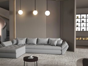 Colțar extensibil dumonde cu ladă de depozitare si sezut confortabil din spuma high-density, Loana XL Enjoy Gri 335x185 cm