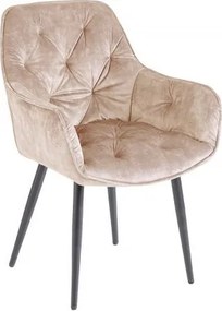 Set 2 scaune moderne Milano catifea sampanie