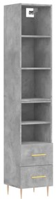 3189753 vidaXL Dulap înalt, gri beton, 34,5x34x180 cm, lemn prelucrat