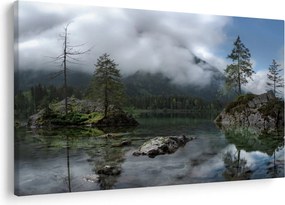 Tablou cu pomi în lac (90x60 cm)