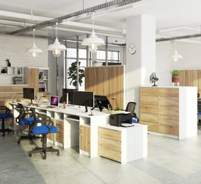 Masă PC Aziza (Alb + Stejar sonoma). 1069609