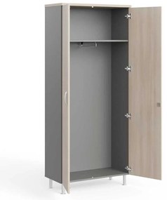 Dulap de haine înalt Manager LUX 90 x 43 x 207,4 cm, salcâm deschis / gri
