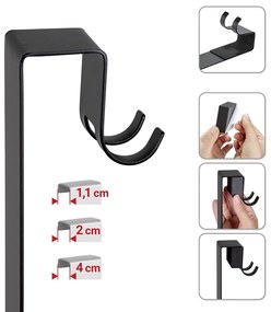 Raft pentru baie negru de agățat din oțel inoxidabil Bribano – Wenko