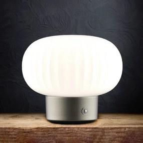 Lampă LED tactilă dimabilă de masă LATTE LED/1,8W/5V USB 2000 mAh crom/alb