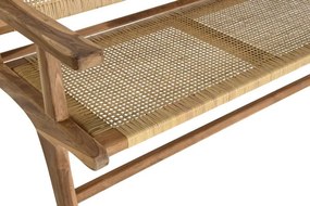 Bancheta din lemn de tec si rattan," Tequra"