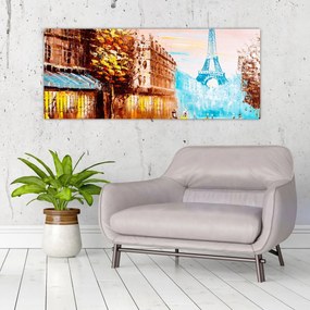 Tablou - Vremea ploioasă și Turnul Eiffel (120x50 cm)