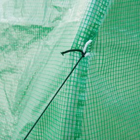 Outsunny Seră de Grădină Tunel Suprafață Sol 6 m² 3L x 2l x 2H m cadru Tubular renforțat Ușă cu fermoar 6 ferestre înrolează Verde | Aosom Romania
