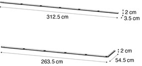 Sistem de șine moderne alb 1-fază 300cm - Iconic