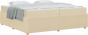 vidaXL Cadru de pat cu saltea Crem 200 x 200 cm țesătură