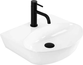 Lavoar pe blat Rea Kim semioval 45.5 cm alb lucios