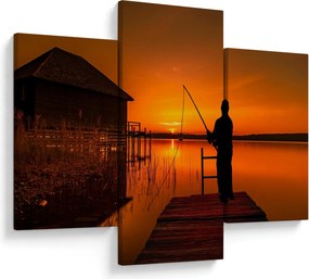 Tablou cu pescar (90x60 cm)