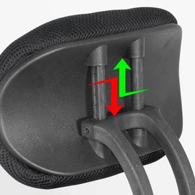 Scaun ergonomic OFF 989 negru, brațe reglabile și suport lombar