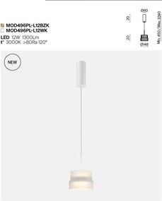 Lustra, Pendul LED cu sticla canelata Scala bronz