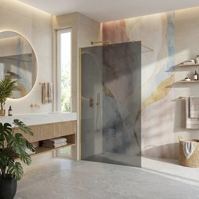 Paravan de dus Rea Flexi Grey / Brush Gold 130