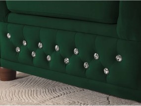 Colțar verde extensibil cu tapițerie din catifea (cu colț pe partea dreaptă/în formă de ”L”) York Blik – Ropez