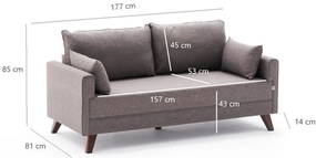 Canapea două locuri Bellina (maro). 1062640