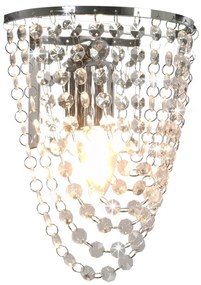 Lampa perete margele cristal argintiu oval becuri E14