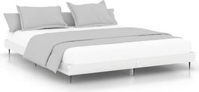 vidaXL Cadru de pat, alb extralucios, 180x200 cm, lemn prelucrat