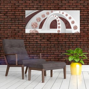 Tablou - Arcade 3D cu flori (120x50 cm)