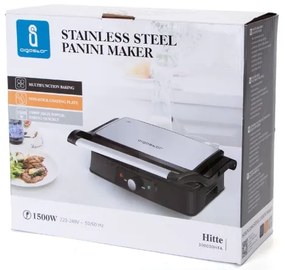 Aigostar - Grătar de contact 1500W/230V crom/negru