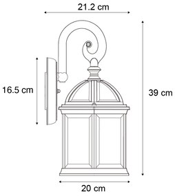 Lampă clasică de perete pentru exterior verde antic IP44 - Glasgow