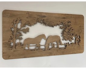 Li-Go 5012/B/4 – Decorațiune LED de perete, 10W/5V, 30000 mAh, 120x60 cm, stejar