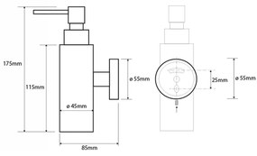 Dozator de săpun SAPHO XR104 X-Round 150 ml,crom