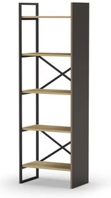 Bibliotecă în culoare naturală cu aspect de lemn de stejar 58x175 cm Ara – Marckeric