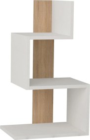 Noptiera Rosie, alb/stejar, PAL melaminat, 42x30x72 cm