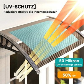 Outsunny Copertină Exterioară Impermeabilă și Anti-UV cu Placă Curbată, 75x120x23 cm, Maro și Negru | Aosom Romania