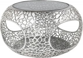 Masuta de cafea design modern Spin 40cm argintiu