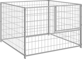 vidaXL Padoc pentru câini, argintiu, 100x100x70 cm, oțel