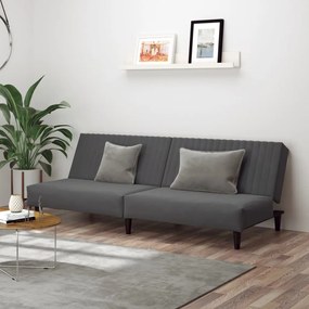 337640 vidaXL Canapea extensibilă cu 2 locuri, gri închis, catifea