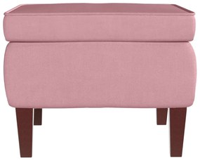 Scaun cu picioare din lemn, roz, catifea 1, Roz