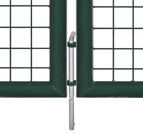 Poarta de gard din otel, verde, 306 x 150 cm Verde, 306 x 150 cm