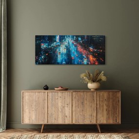 Tablou - Oraș mare, pictură în ulei (120x50 cm)
