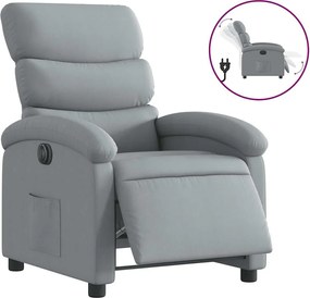 vidaXL Fotoliu rabatabil electric, gri deschis, textil