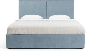 Pat dublu tapițat albastru cu spațiu de depozitare cu saltea/ somieră 180x200 cm Thessa Bold - Bonami Selection