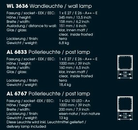 Aplica iluminat exterior din fier forjat, WL 3636