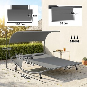 Outsunny plajă balcon parasolar dublu matrimonial | Aosom Romania
