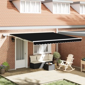 vidaXL Marchiză with Manual Negru 400 × 300 cm Negru