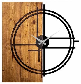 Ceas Decorativ de Perete Wooden Clock 38, Lemn / Metal