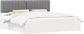 vidaXL Cadru de pat cu tăblie tapițată Gri deschis 200 x 200 cm