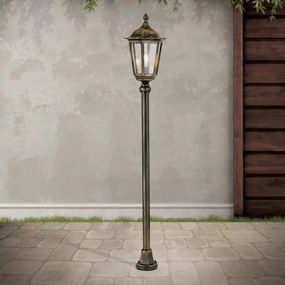 Stalp iluminat exterior stil clasic IP43 H140 Puchberg AL 11K/82576 schwarz-gold/rauch OR