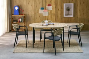 Masa extensibila Pivot stejar artizan/negru L102-142 cm